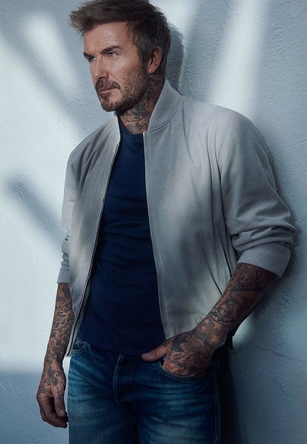 BECKHAM X BOSS MILO - Leather jacket - light beige