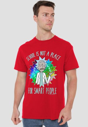 Cotton Soul, RICK AND MORTY SCHOOL - Print T-shirt - red