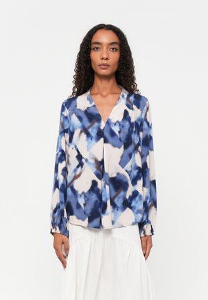 PRINTED V NECK - Blouse - blue