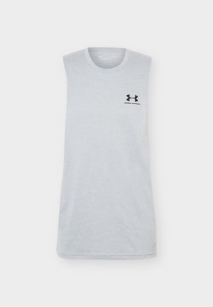 Under Armour, LEFT CHEST CUT OFF TANK - Topp - steel light heather/black