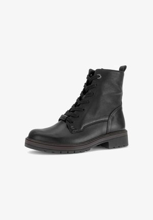 Gabor, GABOR SCHNÜRSTIEFELETTE - Lace-up ankle boots - black fr cognac
