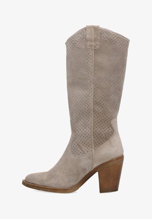 VENEZIA, Cowboy- / bikerstøvlette - beige