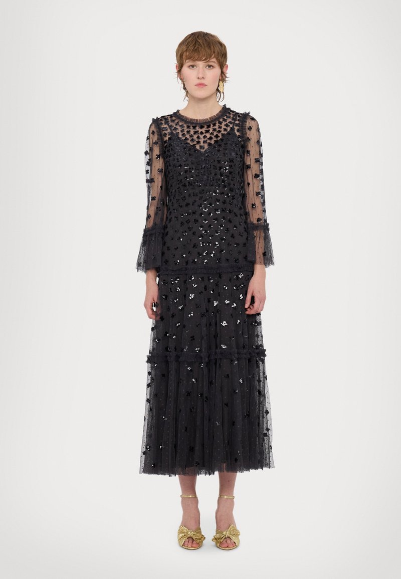 Needle & Thread GLISTEN TIERED GOWN - Galajurk - graphite