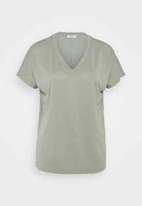 FENYA V NECK TEE - Jednoduché tričko - green milieu