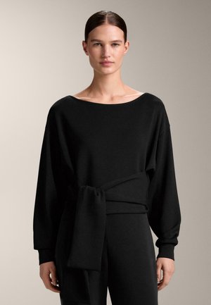 SOFT-TOUCH KNOTTED - Majica z dolgimi rokavi - black