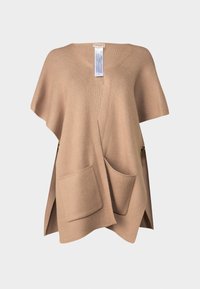 KNITTED CAPE - Cardigan - sandy brown