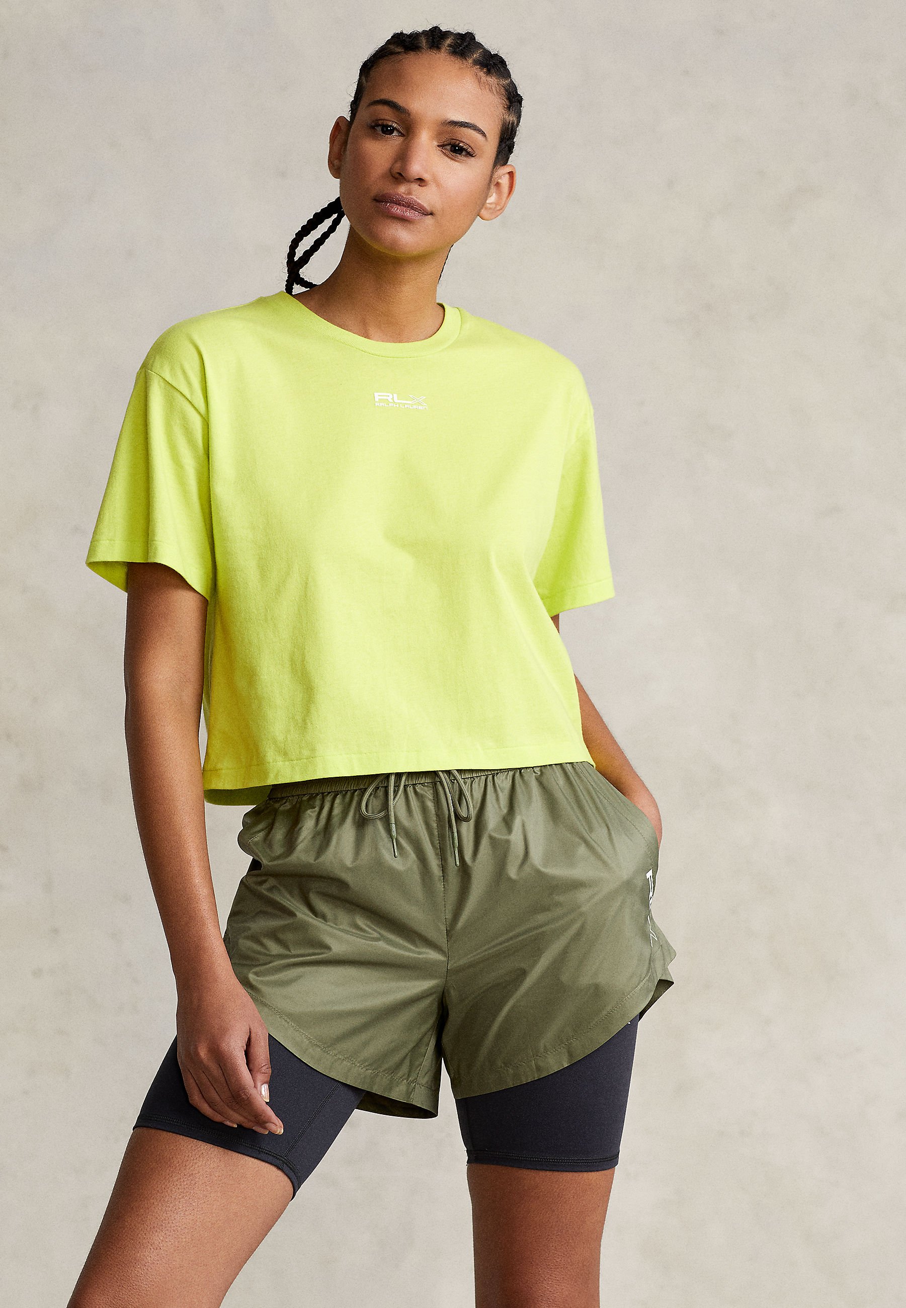 CROPPED COTTON JERSEY TEE - Print 