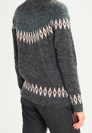Striktrøje - mottled dark grey