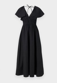 FRILLED SLEEVE MIDI DRESS - Kjole - black