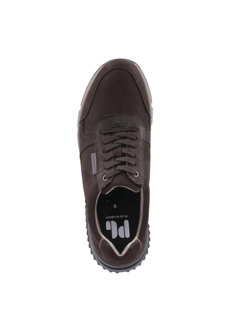 Pius Gabor Sneaker Basse Uomo In Pelle Grassa - Plantare Intercambiabile - Suola In Gomma - Marrone (Braun Espresso) 44 EU