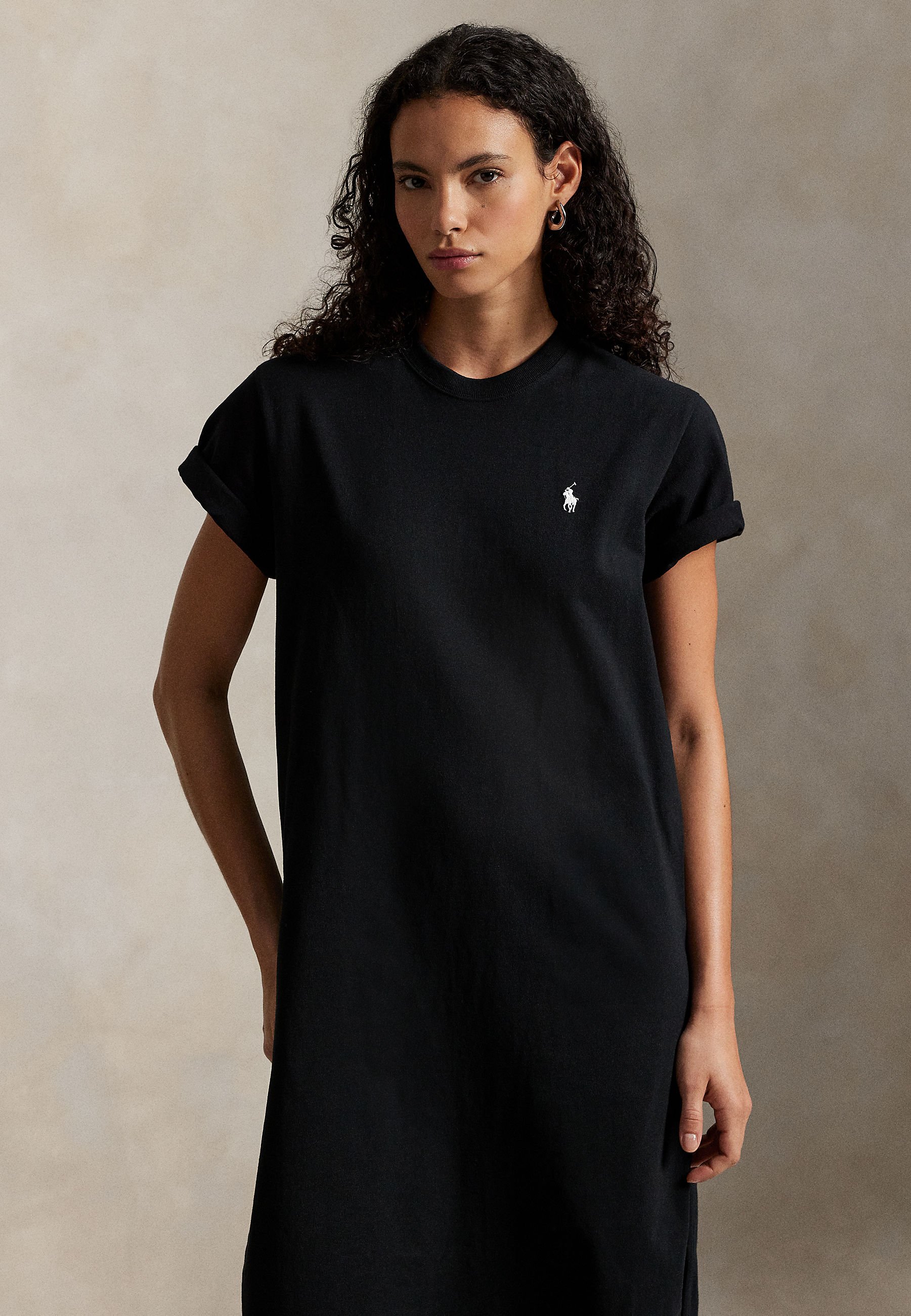 Polo Ralph Lauren COTTON JERSEY T-SHIRT DRESS - Jersey dress - black -  Zalando