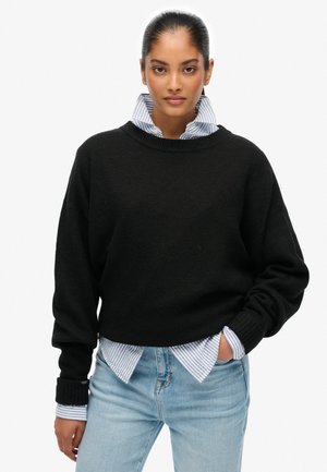 SLOUCHY CREW NECK  - Strickpullover - black twist