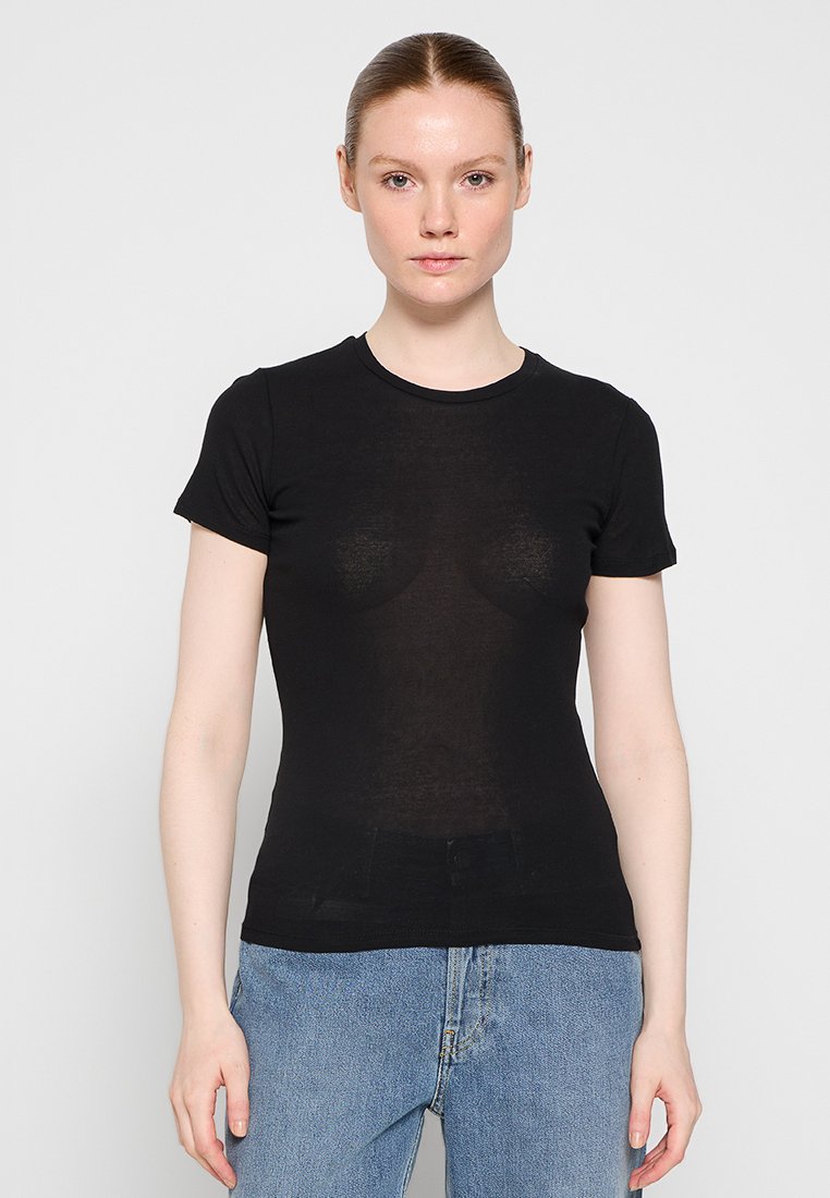 Envii T-shirt basic zwart-metallic