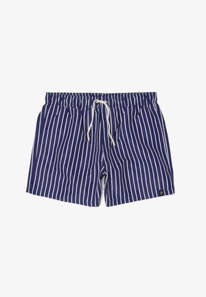 PIOMBO, BLUE STRIPED SWIM SHORTS - Badeshorts - white blue