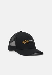 Alpha Industries - LABEL TRUCKER UNISEX - Kapa - black Minijatura 1