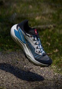 Salomon GENESIS - Trail running shoes - black/white/transcend blue