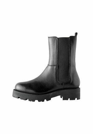 Platform ankle boots - black leather