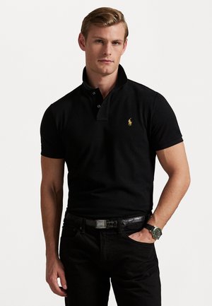 CUSTOM SLIM PLAID-TRIM MESH POLO SHIRT - Koszulka polo
