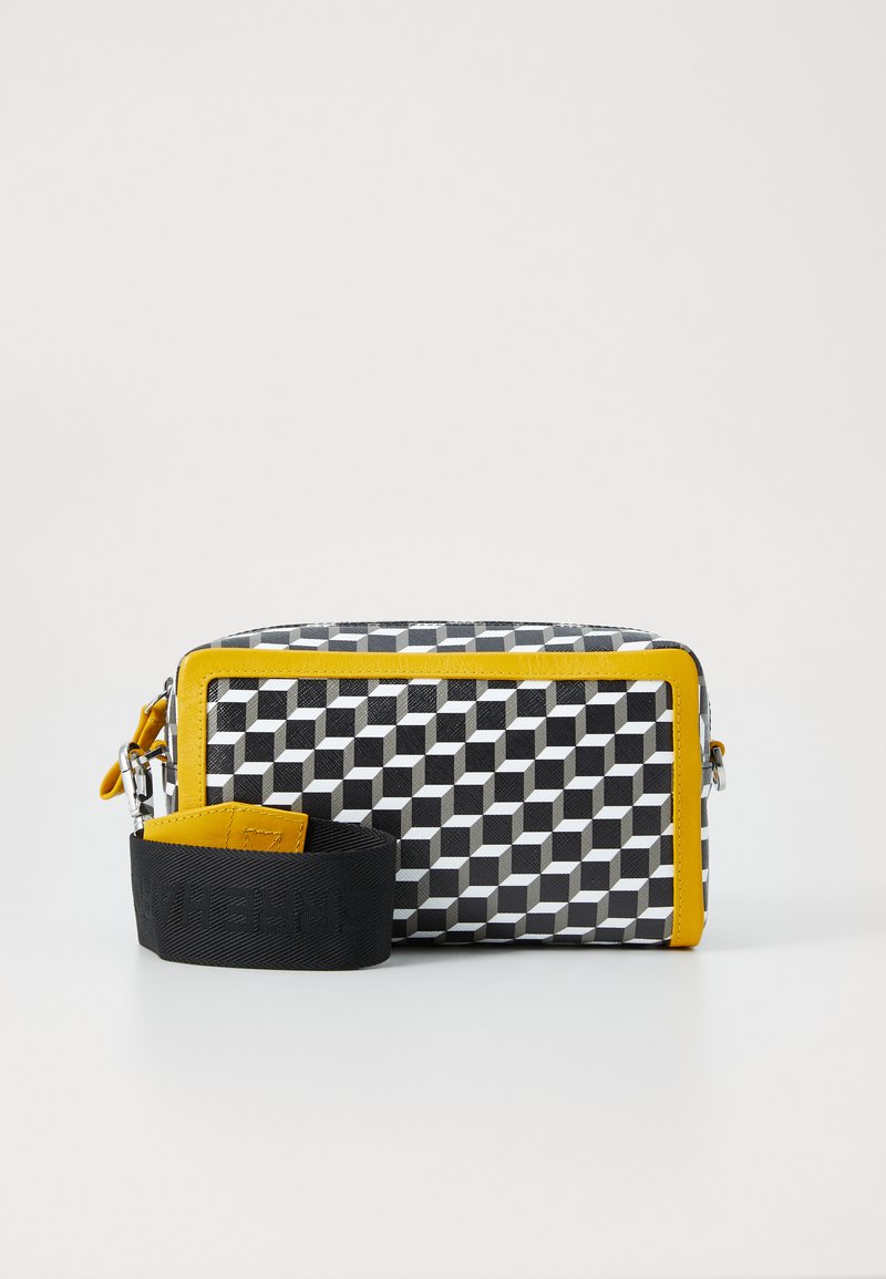 Pierre Hardy CUBE BOX - Geantă crossbody - black/white/yellow