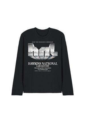 STRANGER THINGS  HAWKINS LAB LOGO - Long sleeved top - black
