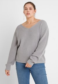 Urban Classics LADIES BACK LACE UP - Stickad tröja - grey