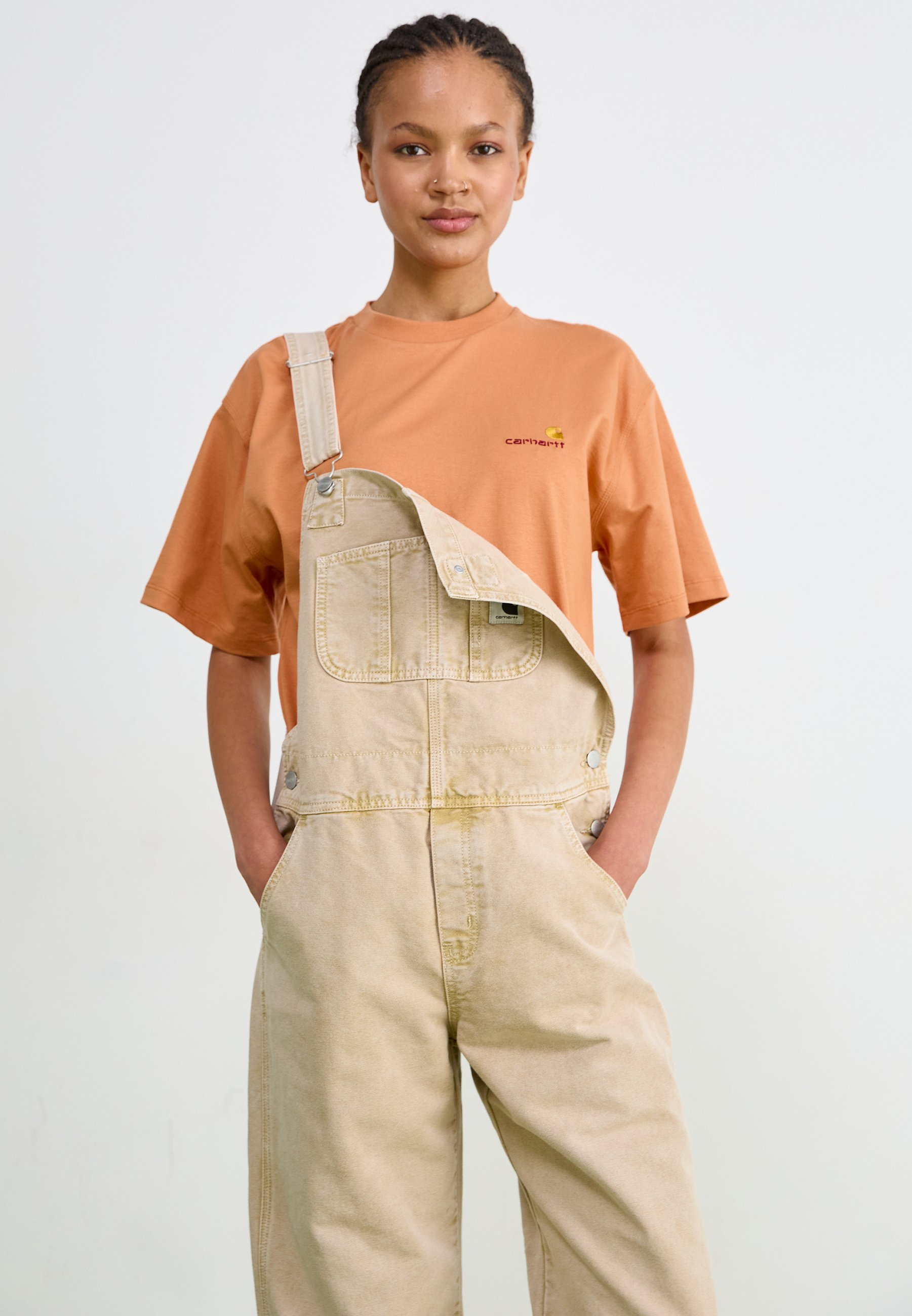 Carhartt WIP BIB OVERALL STRAIGHT - Salopette - dusty brown chalk