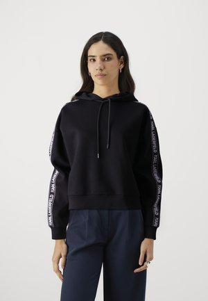 KARL LAGERFELD LOGO TAPE HOODIE - Sudadera - black