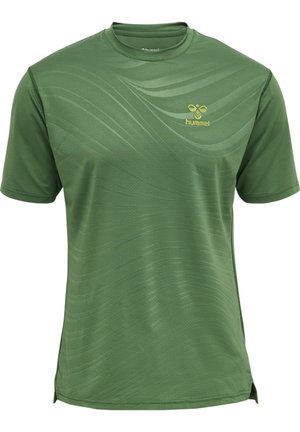 HMLONGRID POLY  - Print T-shirt - myrtle dark citron
