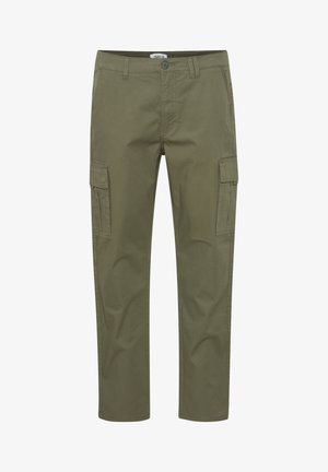 Olíva zöld cargo nadrág, pamutaból készült. Oldalsó zsebekkel, cipzáros záródással és egyenes szárú dizájnnal rendelkezik, minimális varrási részletekkel.