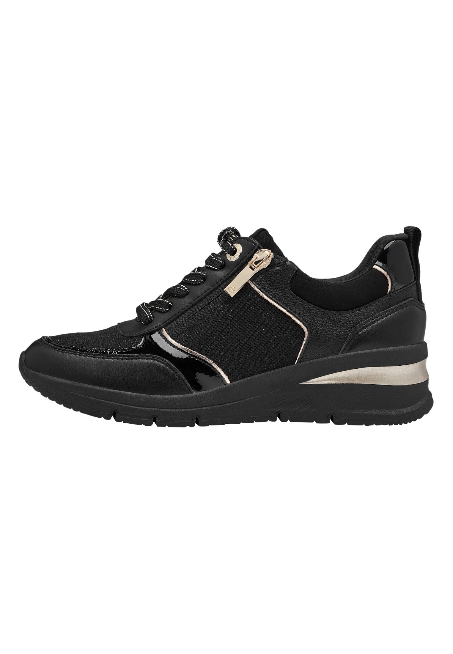 Tamaris Trainers black gold/metallic black Zalando