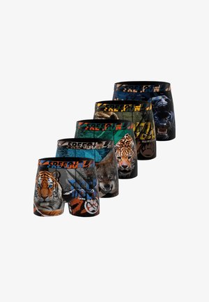 Freegun, 5 PACK PRINTED - Boxers - marron jaune noir vert noir