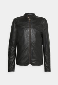 CLEAN BIKER - Casaco de couro - pure chocolate