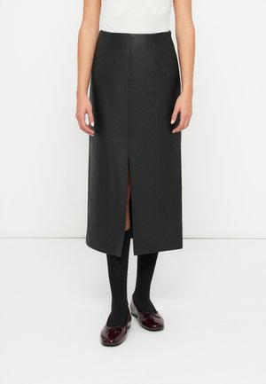 VMOLIVELIPPA COATED SKIRT - Zīmuļsvārki - black