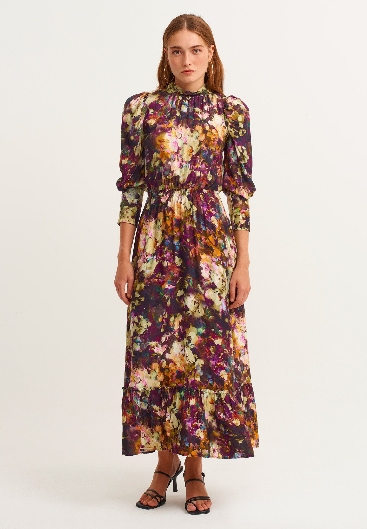 OXXO MIT BLUMENMUSTER - Maxi-jurk - flower comb/meerkleurig - Zalando.nl