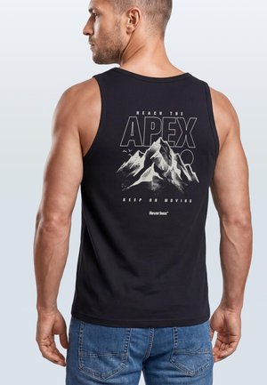 Neverless, TANKTOP HERREN MIT GRAFIK-PRINT - OUTDOOR DESIGN APEX MOUNTAIN - - Top - schwarz