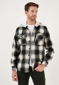 Buratti PLAID PATTERNED DOUBLE POCKET HOODED WINTER - Lahka jakna - khaki anthracite