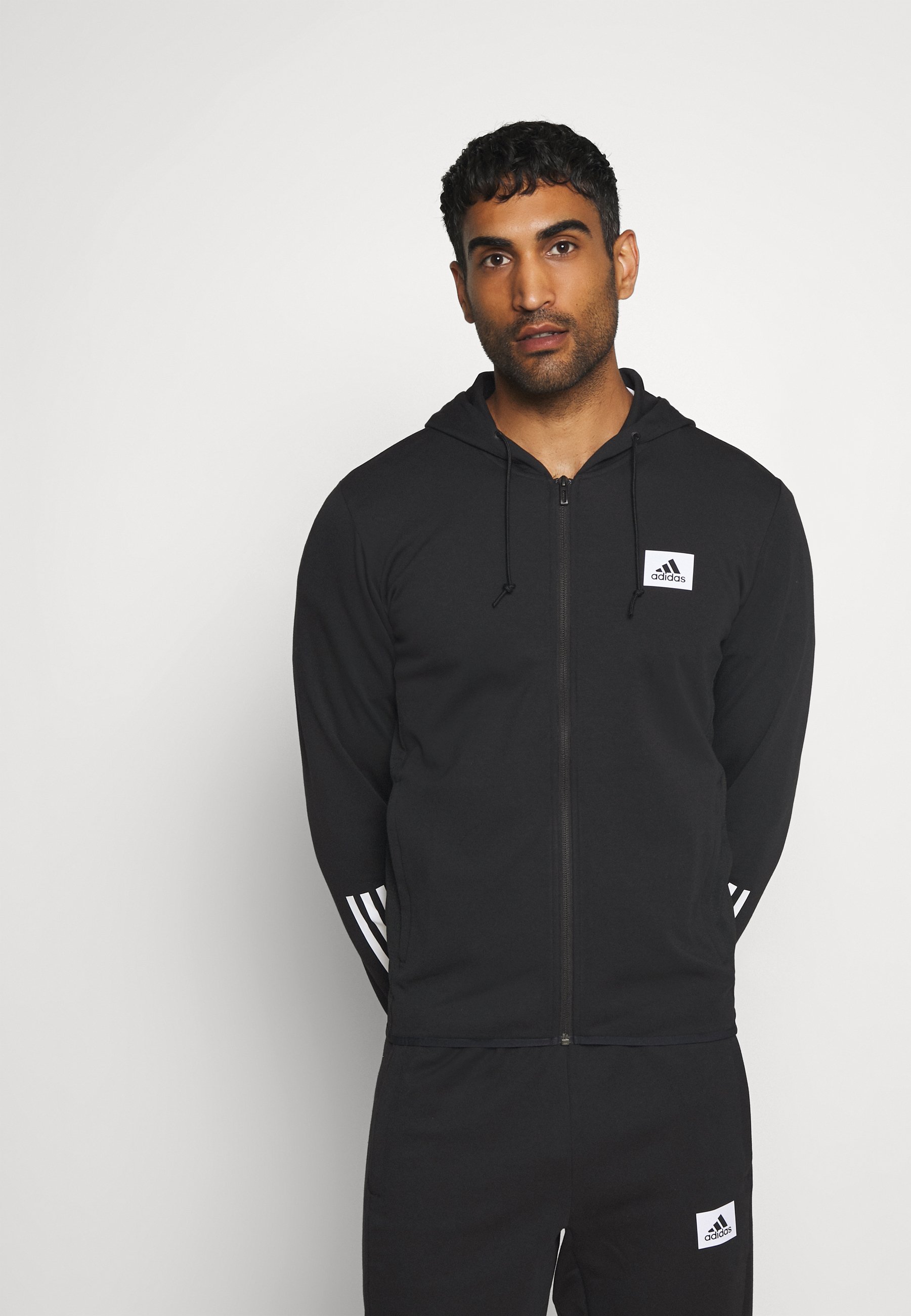 adidas Performance AEROREADY TRAINING SPORTS SLIM HOODED adidas Performance Sweatjacke blackwhiteschwarz