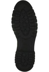 Rubber shoe sole, black, features a textured, multi-patterned tread design with rectangular and diamond shapes for grip. Size '37' indicated.