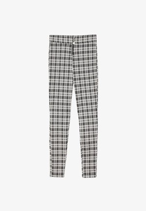 INSIDE DE CUADROS CON CREMALLERA - Leggings - black