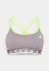 HYPERGLAM DOUBLE STRAP COLOR POP BRALETTE - Sportski grudnjak s blagom potporom - taupe oxide/white/lucid lemon