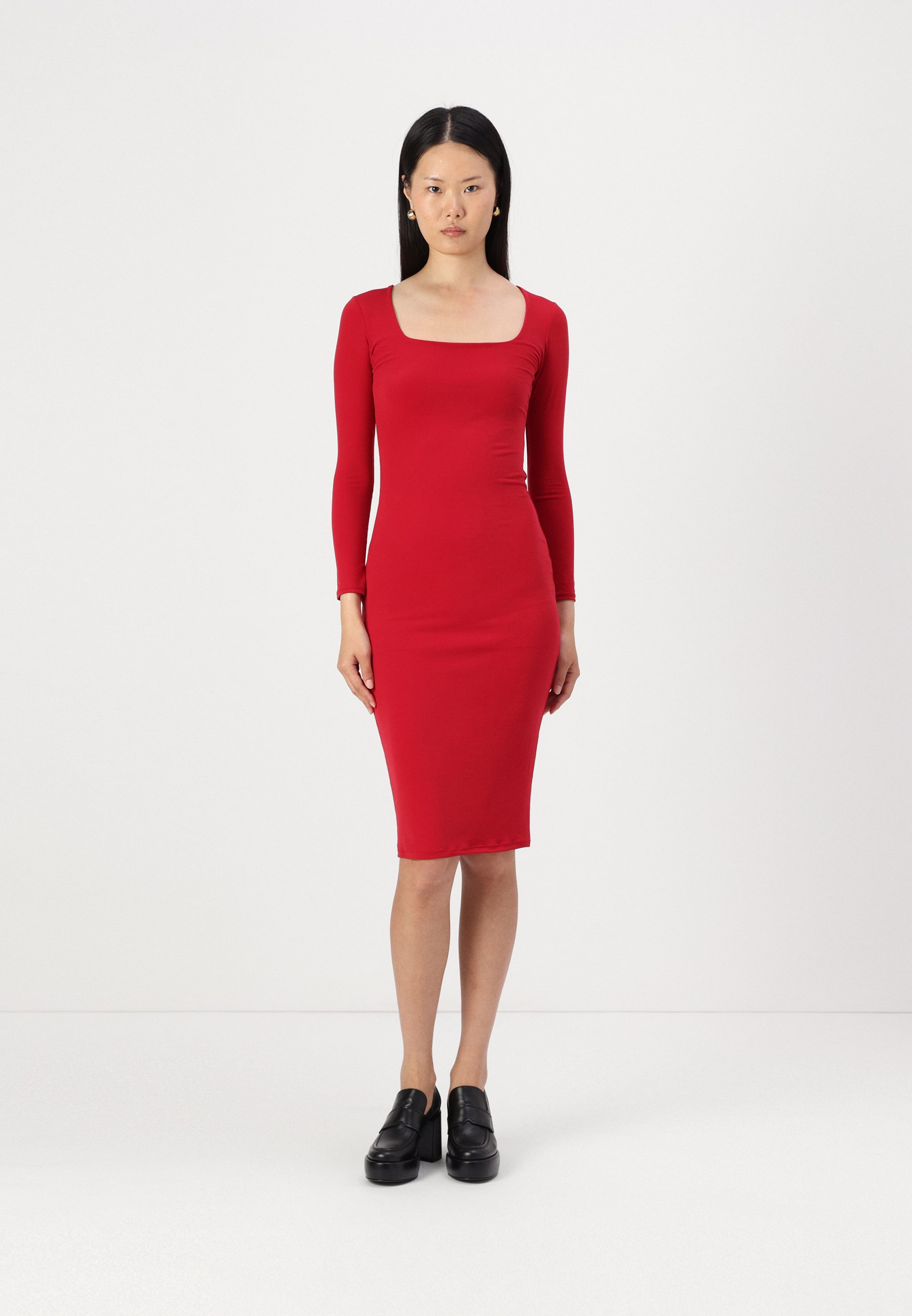 WAL G. SQUARE NECK MIDI - Cocktail dress / Party dress - cherry red/red -  Zalando.ie