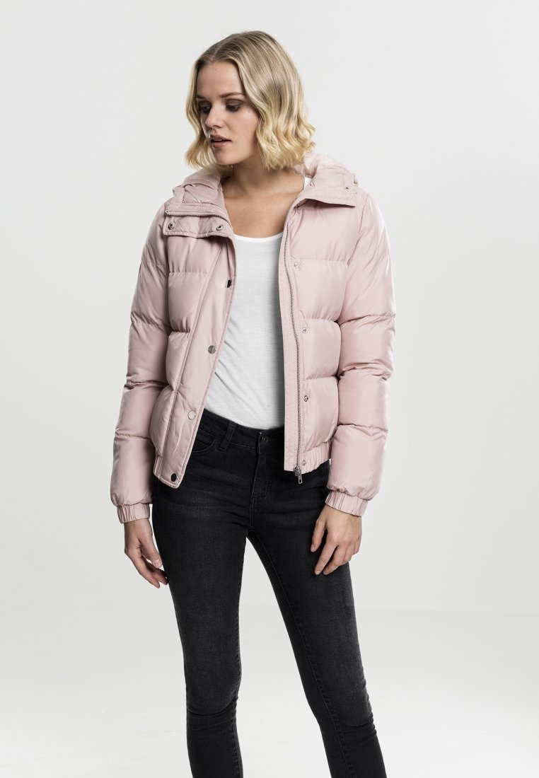 Urban Classics - LADIES HOODED PUFFER JACKET - Téli dzseki - lightrose, Nagyítás