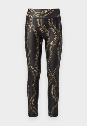 Versace Jeans Couture CHAIN COUTURE - Leggings - Hosen - black/gold