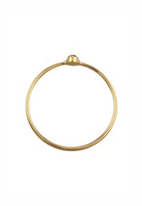 Goldring mit einem glatten, runden Band und einer erhöhten, gerundeten Oberseite. Die Oberfläche ist poliert, mit einem minimalistischen Design und ohne zusätzliche Verzierungen.