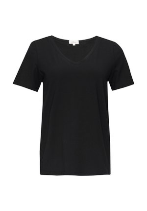 s.Oliver MIT V-AUSSCHNITT - T-shirt basic - schwarz