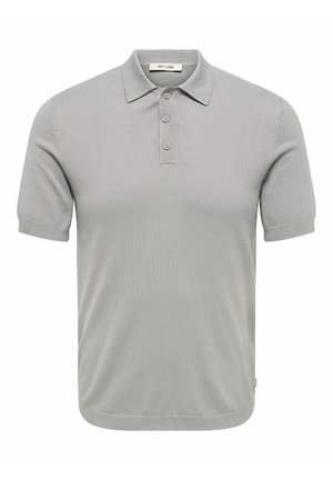 Helehall lühikeste varrukatega polo särk, millel on kolm nuppu ja klassikaline krae, sildiga "Only & Sons".