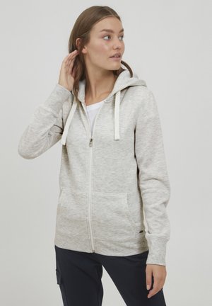 OXOLINDA - Sweatshirt hoodie - Jaka ar rāvējslēdzēju - oyster gray melange