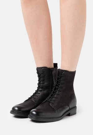 LEATHER - Lace-up ankle boots - black