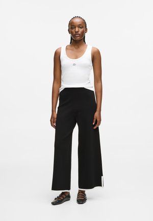 CONTRAST PANTS - Pantalon classique - black/white