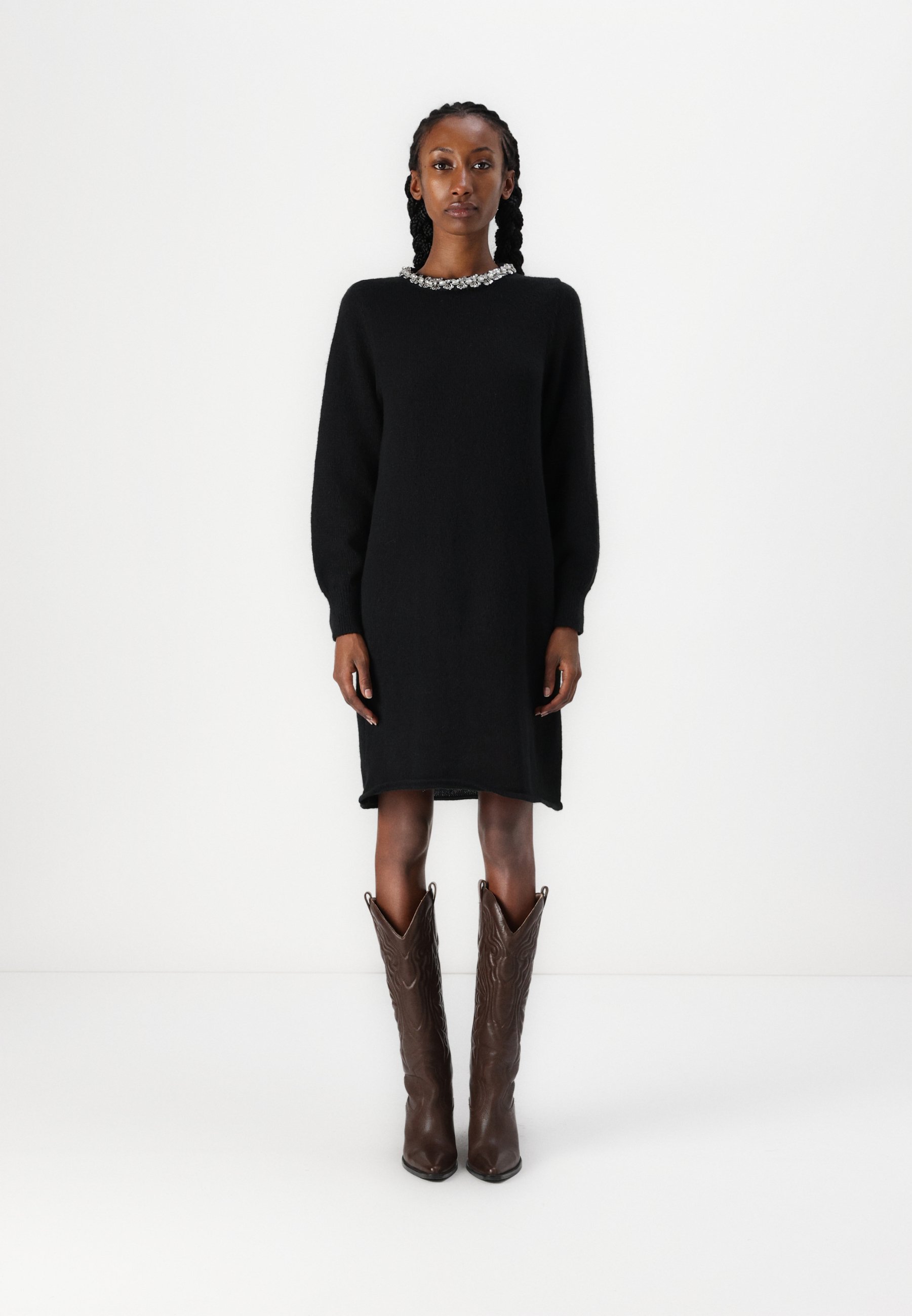 VILA VIALICE BLING DRESS - Jumper dress - black - Zalando.co.uk